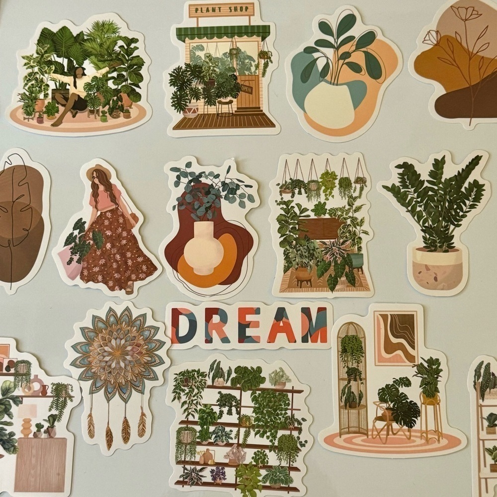 Boho Plants Earth‎ Tone Sticker Set of 27 Journaling Scrapbooking Notebooks